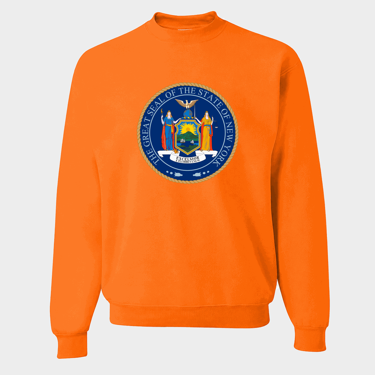 Men's New York State Seal Crewneck Sweatshirt - Orange