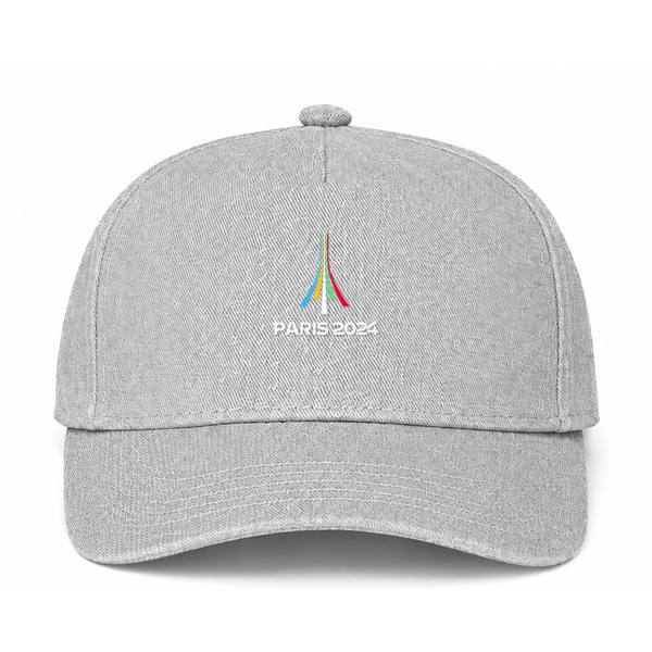 Olympics Paris 2024 White Logo Gray Dad Baseball Cap Hat