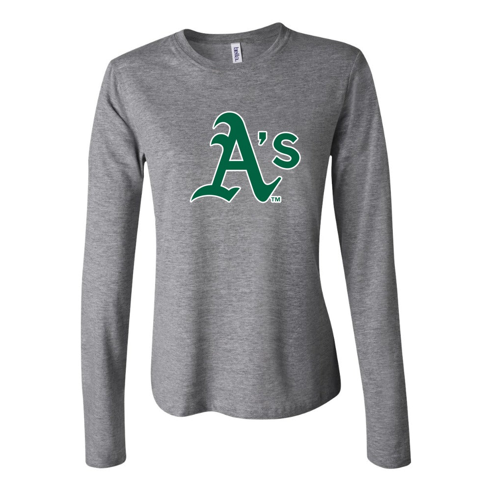 Women's Oakland Athletics Long Sleeve T-Shirt - Gray
