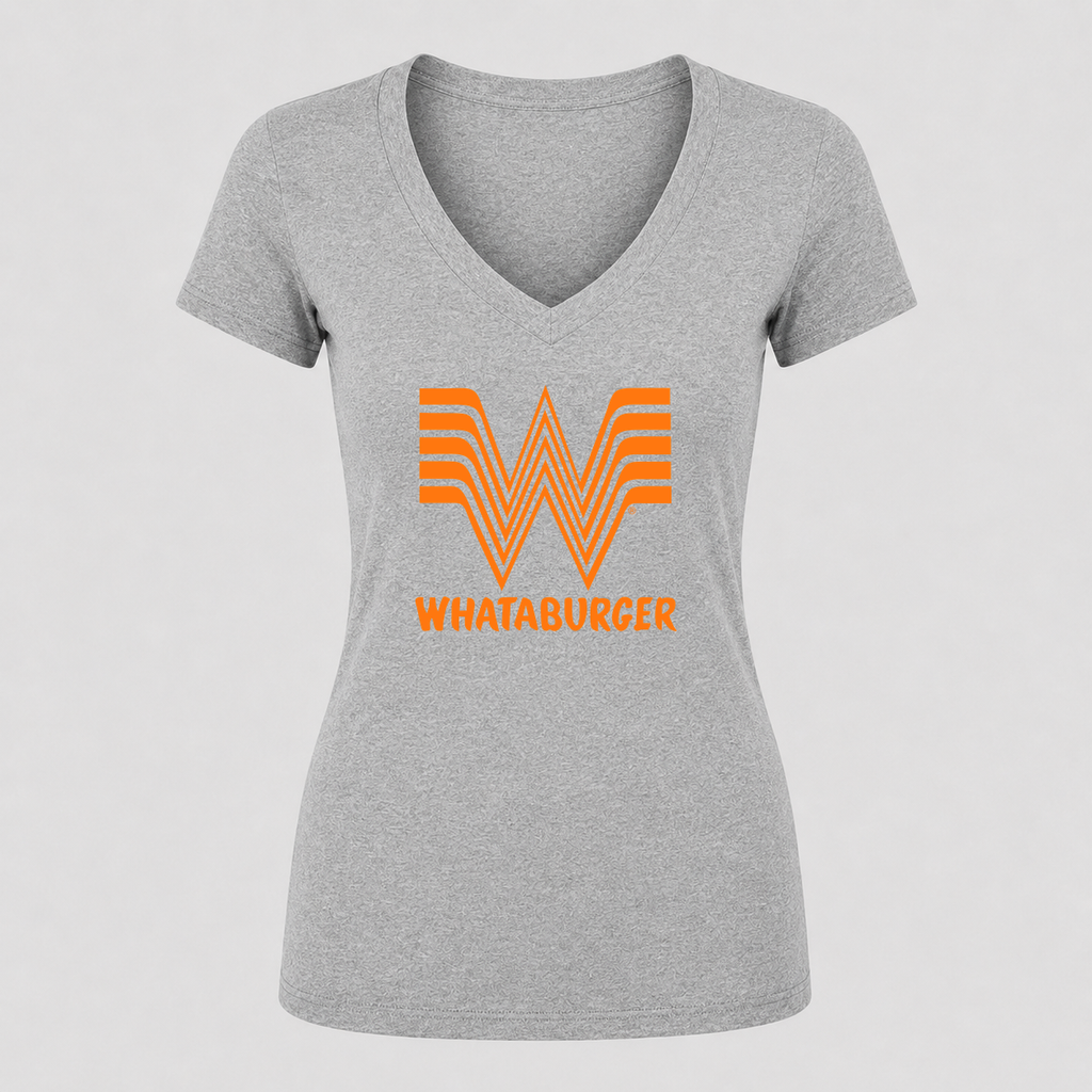Women's Whataburger V Neck T-Shirt in gray