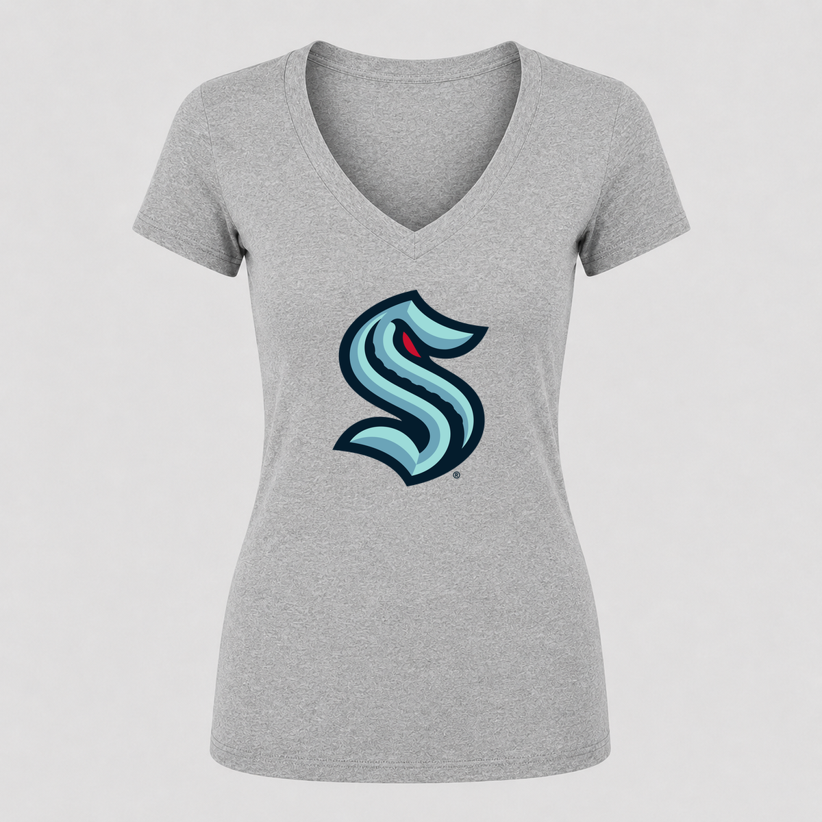Women's Seattle Kraken V Neck T-Shirt in gray