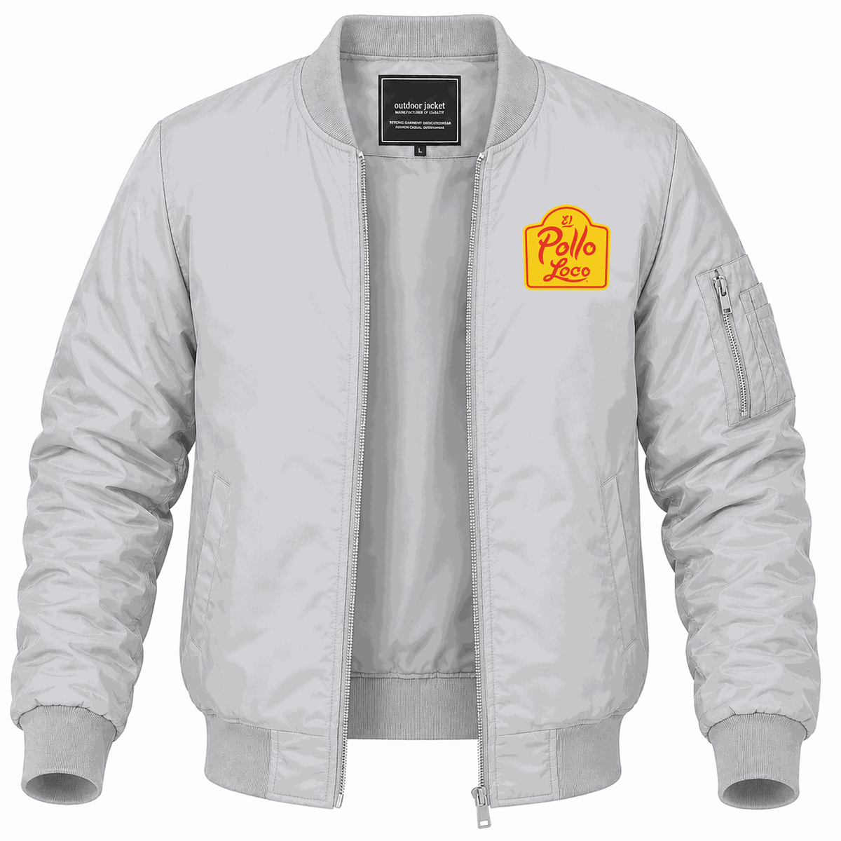 Men's El Pollo Loco Lightweight Bomber Jacket - Gray