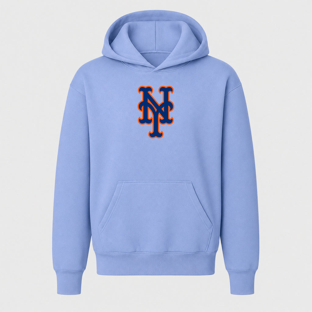 Youth New York Mets Pullover Hoodie - Light Blue