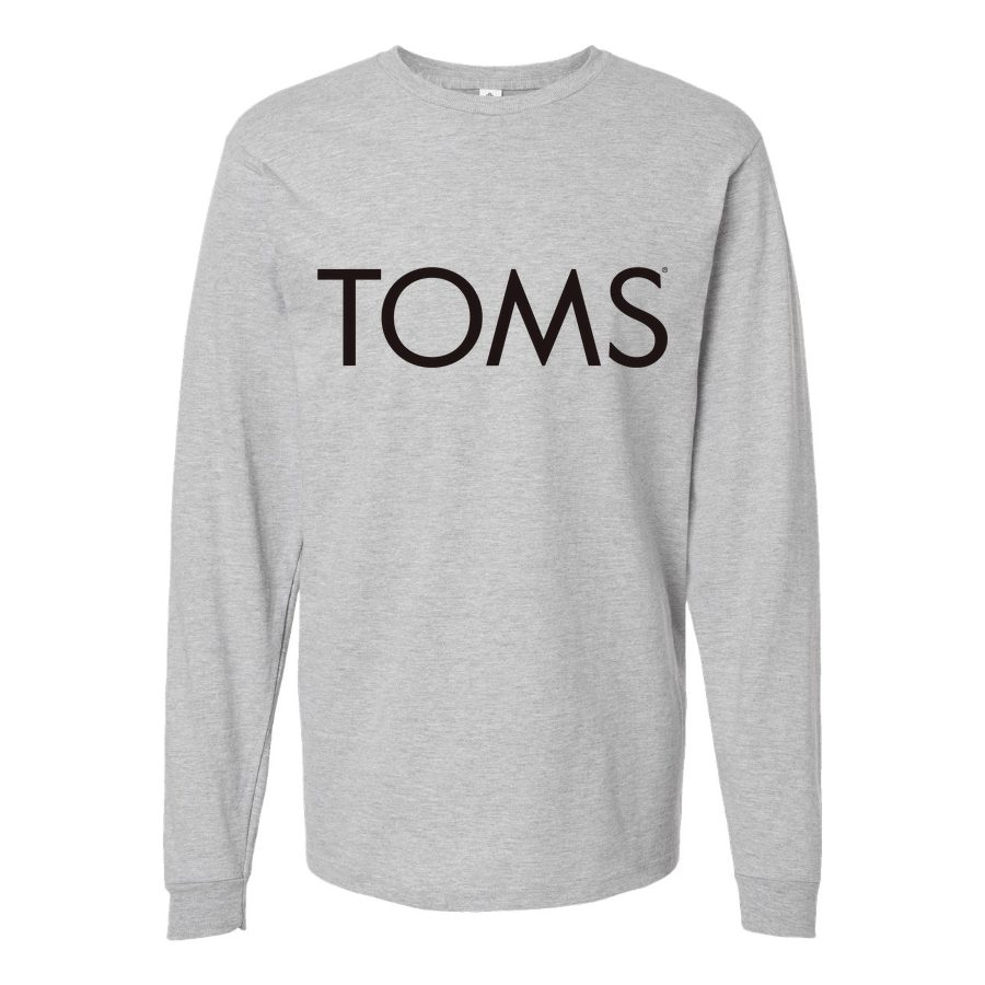 Men's Toms-Logo-1536x864 Long sleeves Cotton Blend T-Shirt - Gray