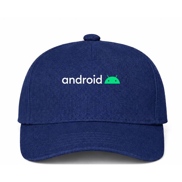 Android White Logo Navy Dad Baseball Cap Hat