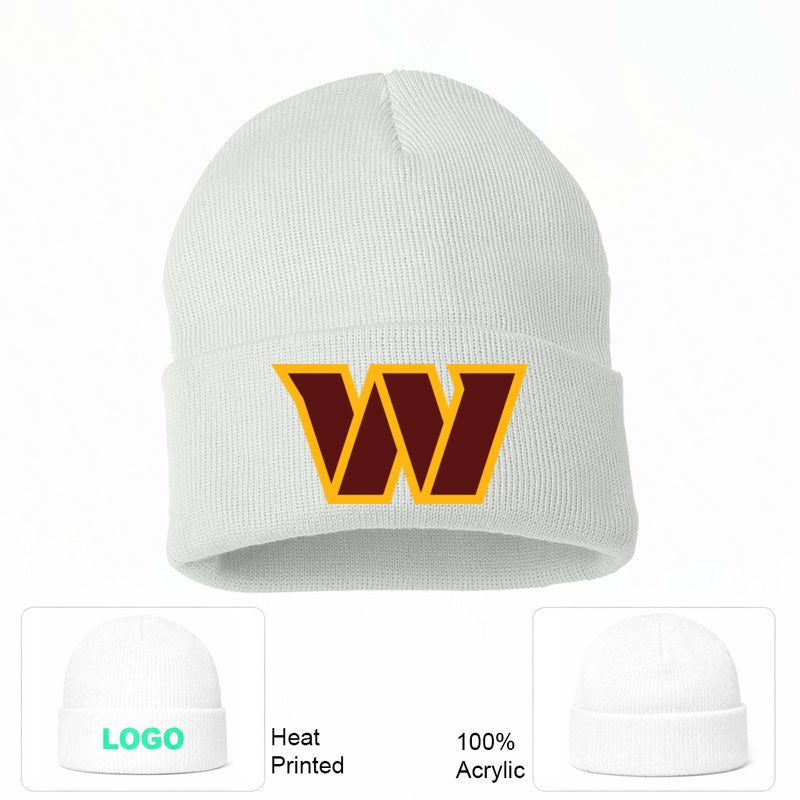 Washington Commanders White Beanie Hat