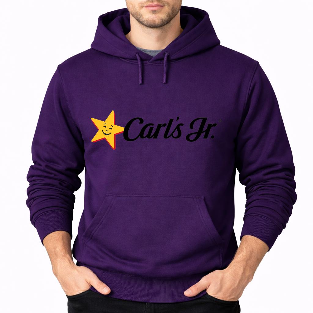 Men's Carl's Jr. Pullover Hoodie - Purple