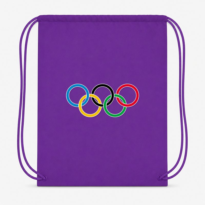 Olympic Ring BK Drawstring Bag - Purple