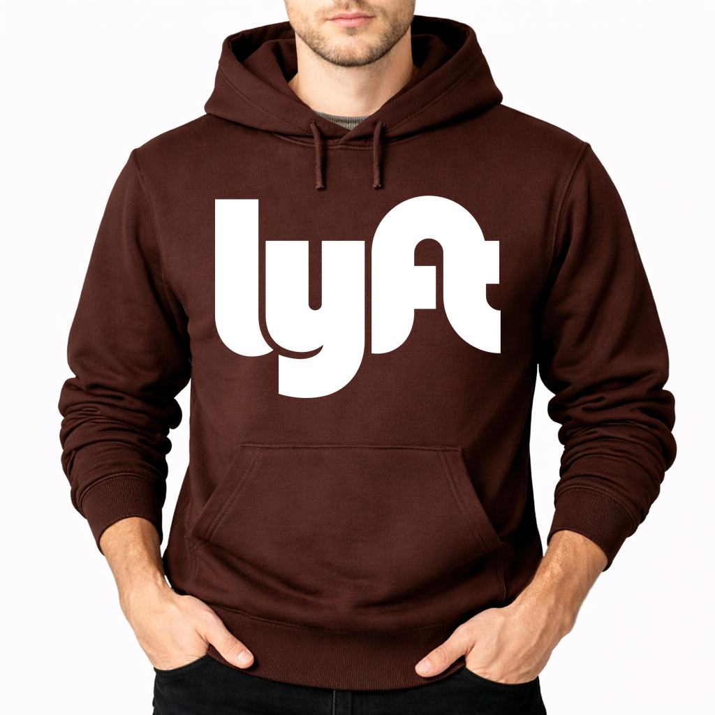Men's Lyft White Pullover Hoodie - Brown