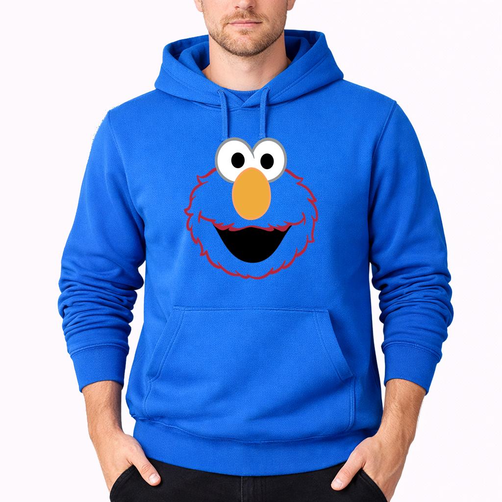 Men's Elmo Face Pullover Hoodie - Azure