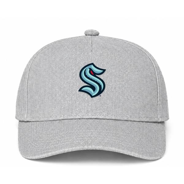 Seattle Kraken NHL Logo Gray Dad Baseball Cap Hat