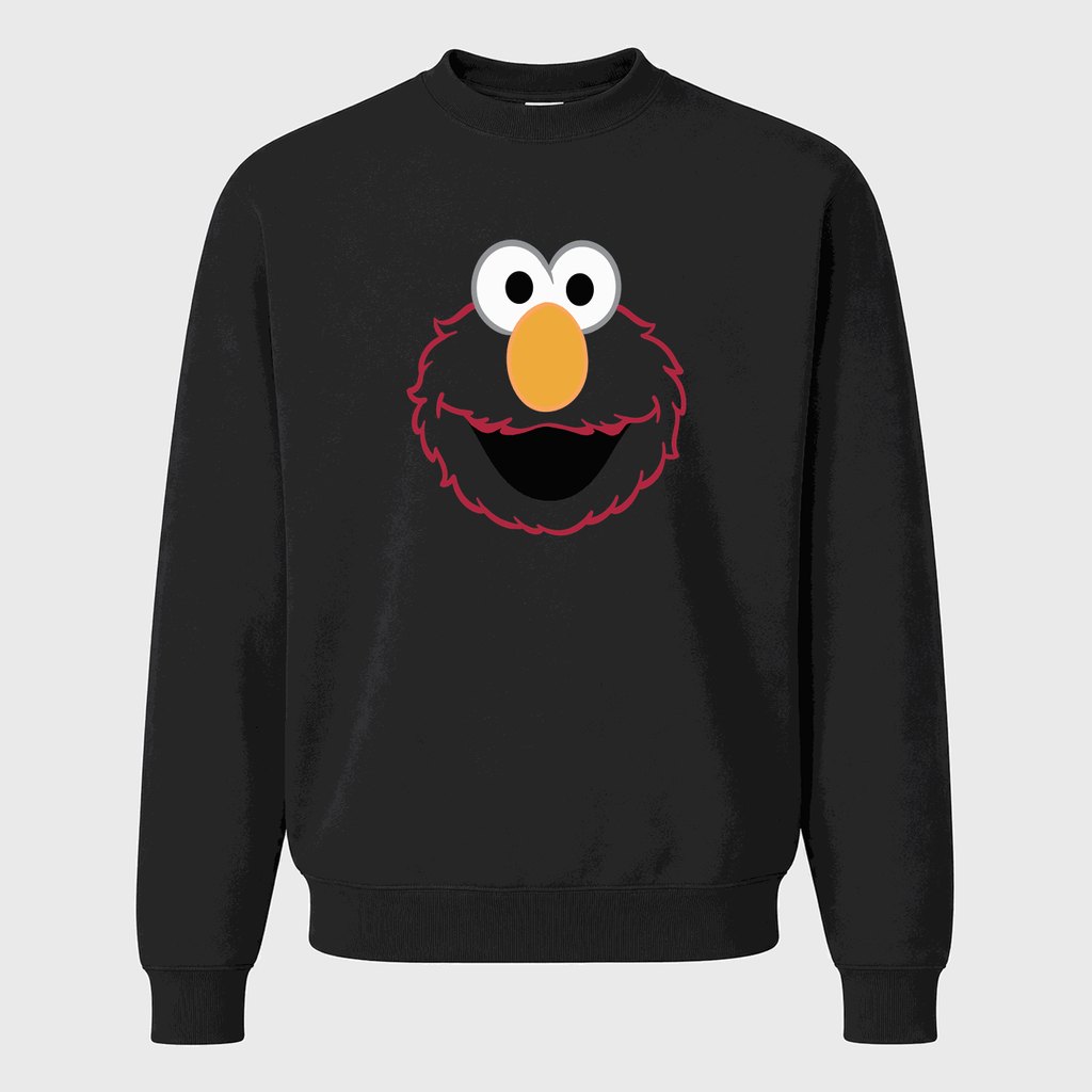 Men's Elmo Face Crewneck Sweatshirt - Black