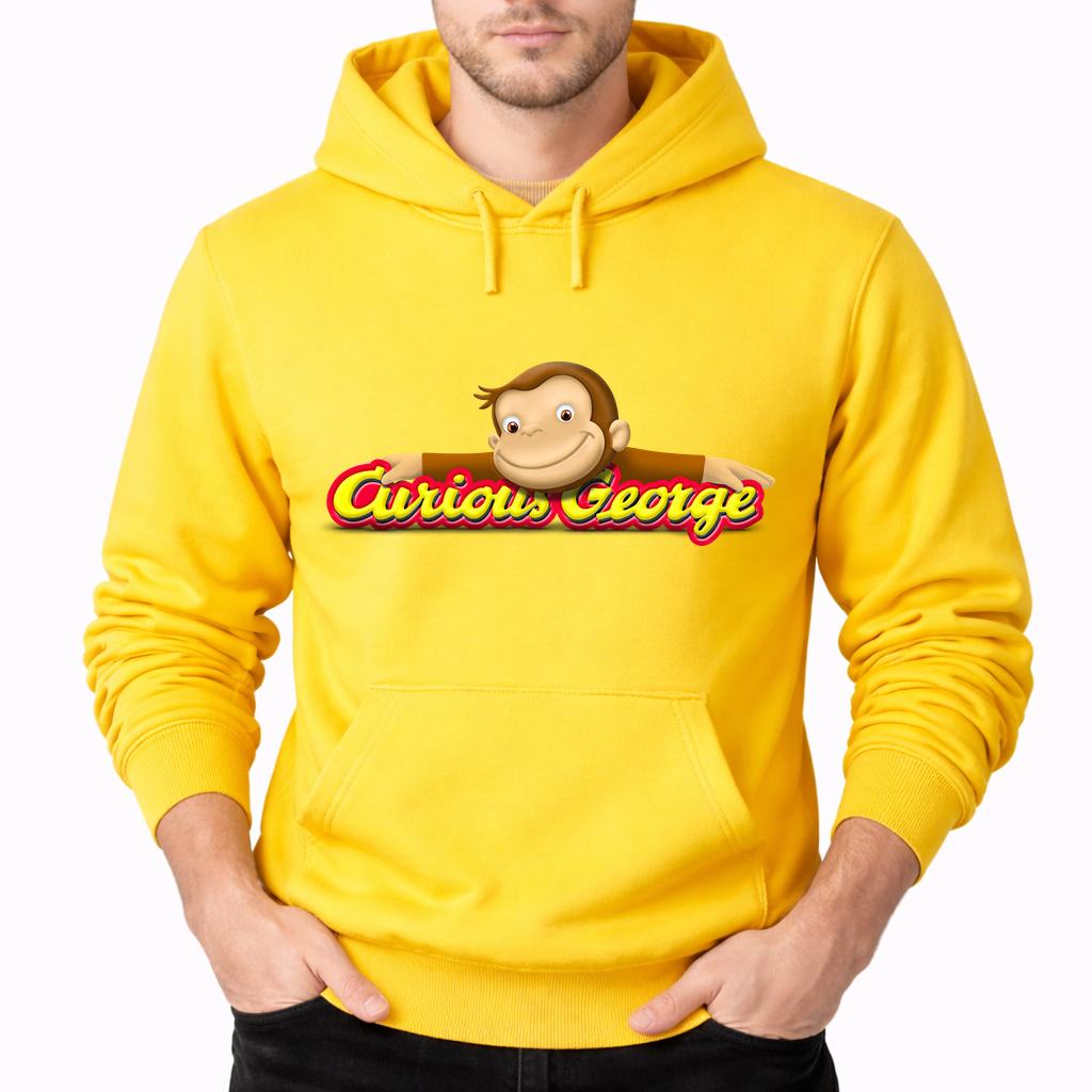 Men's Curious George Pullover Hoodie - Yellow