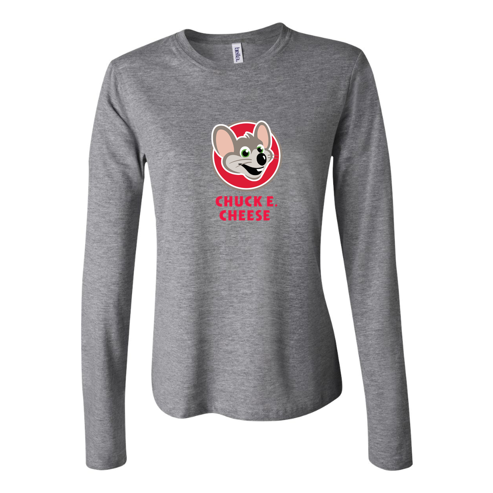 Women's Logo Chuck e. Cheeses 1536x864 Long Sleeve T-Shirt - Gray