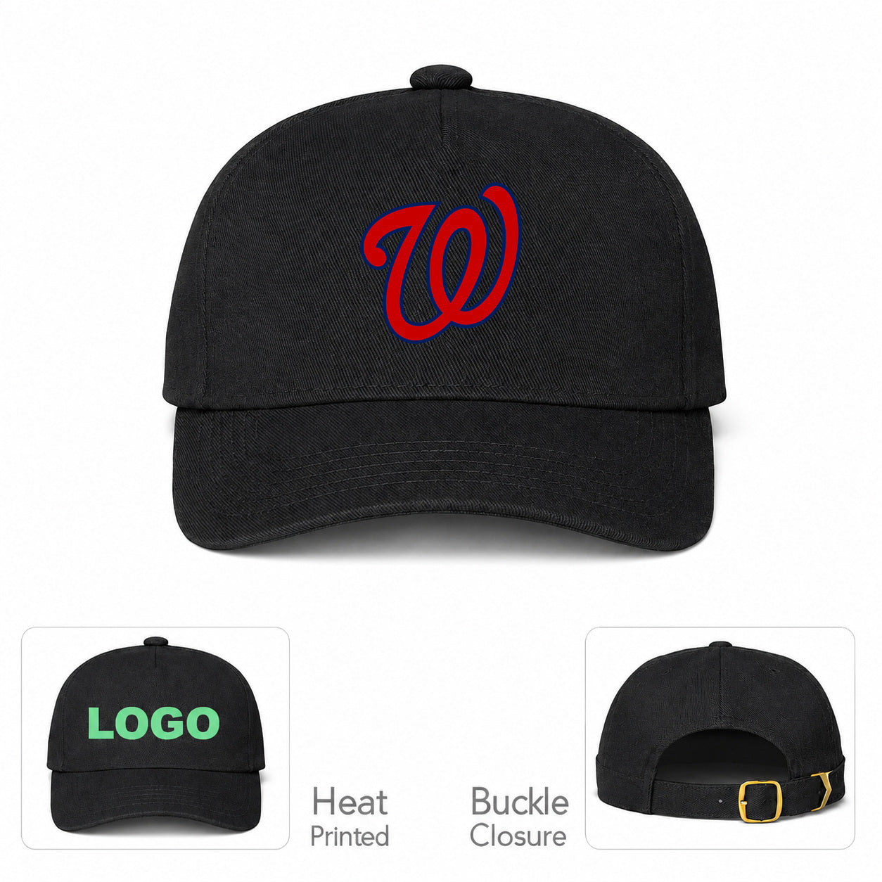 MLB Washington Nationals Baseball Cap Hat - Black