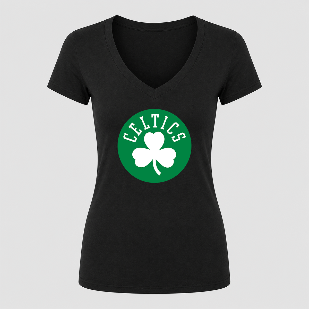 Women's Boston Celtics V Neck T-Shirt in black