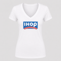 Women's IHOP V Neck T-Shirt in white