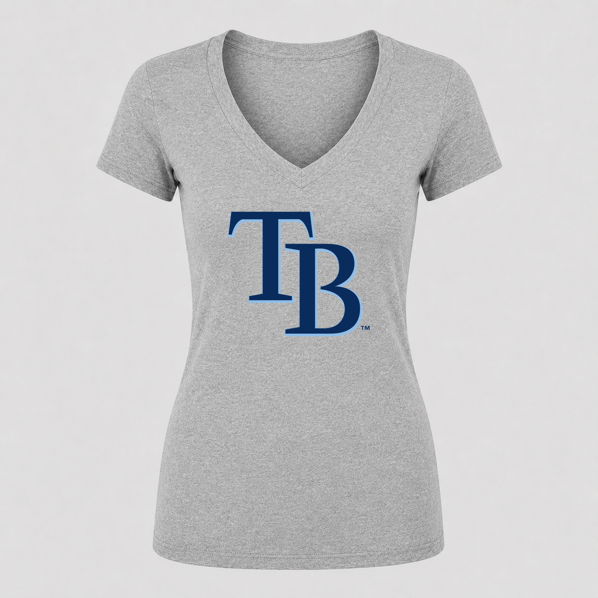 Women's Tampa Bay Rays V Neck T-Shirt in gray