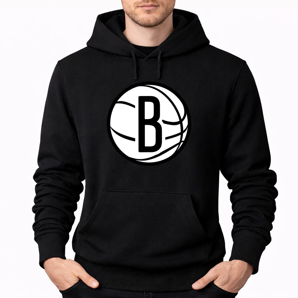 Men's Brooklyn Nets Pullover Hoodie - Black