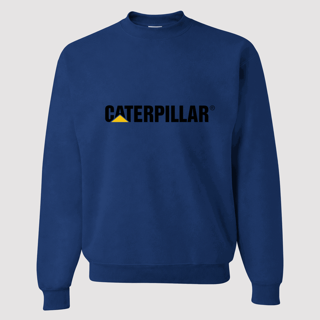 Men's Caterpillar Black Logo Crewneck Sweatshirt - Blue