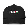 Free Palestine White Logo Black Dad Baseball Cap Hat