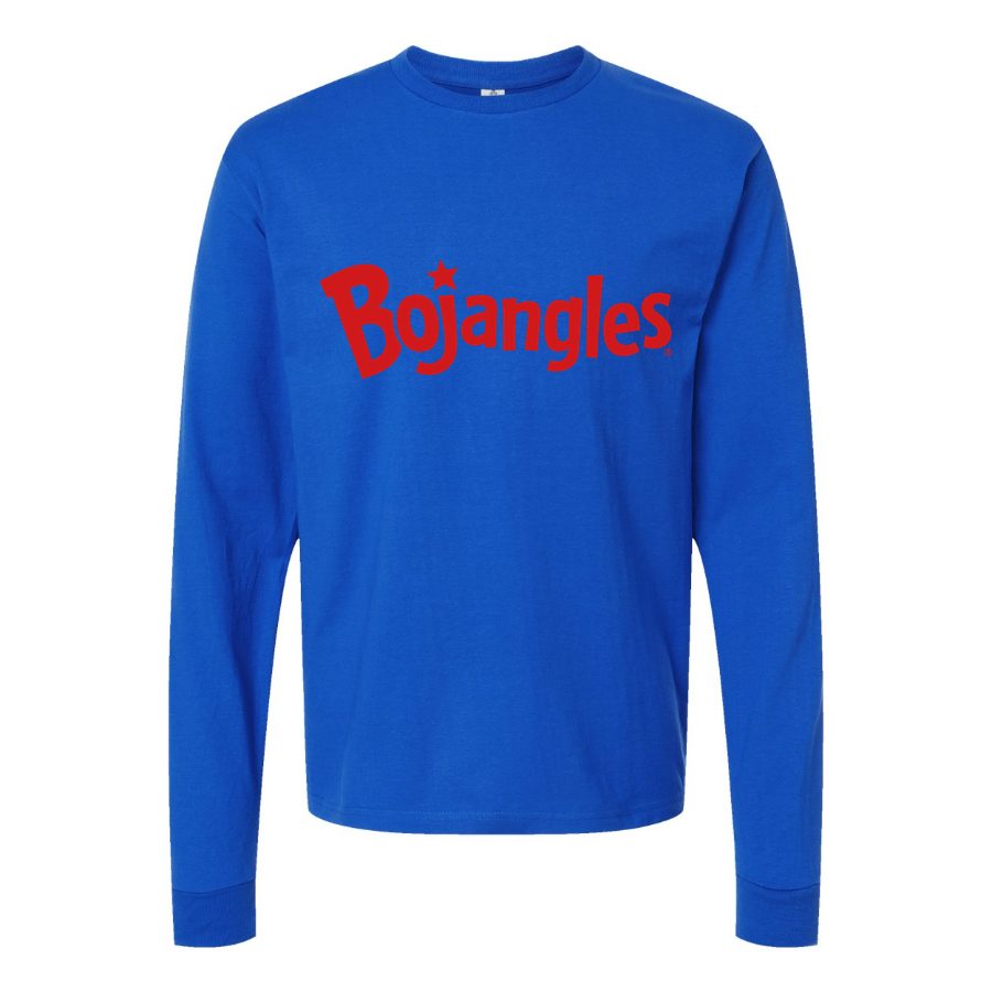 Men's bojangles masterbrandmark 1c pms-1 Long sleeves Cotton Blend T-Shirt - Blue