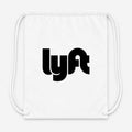 Lyft Black Drawstring Bag - White