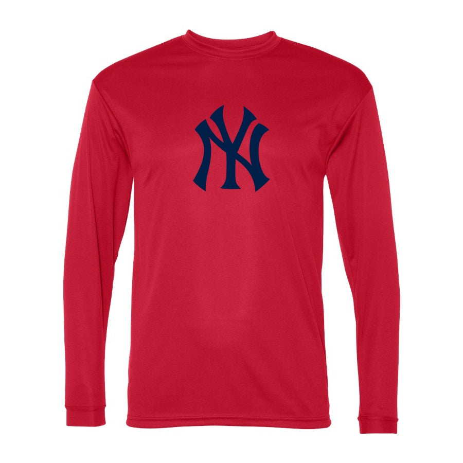 Men's New York Yankees Polyester Long Sleeve T-Shirt - Red
