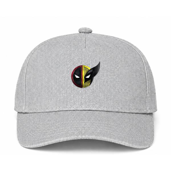 Deadpool & Wolverine Logo Gray Dad Baseball Cap Hat