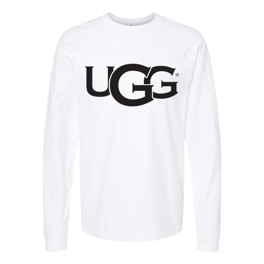 Men's UGG-Logo-1536x853 Long sleeves Cotton Blend T-Shirt - White