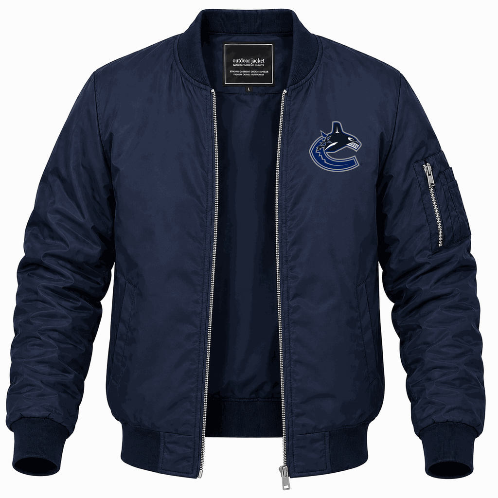 Men's Vancouver Canucks Lightweight Bomber Jacket - Navy