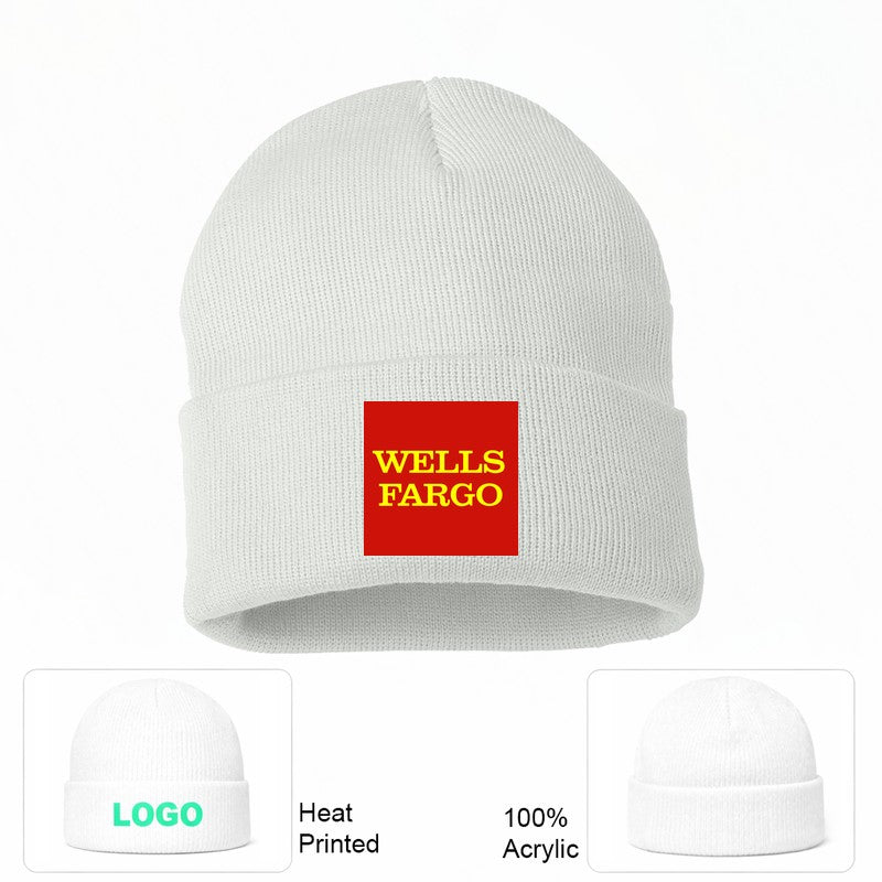 Wells Fargo White Beanie Hat