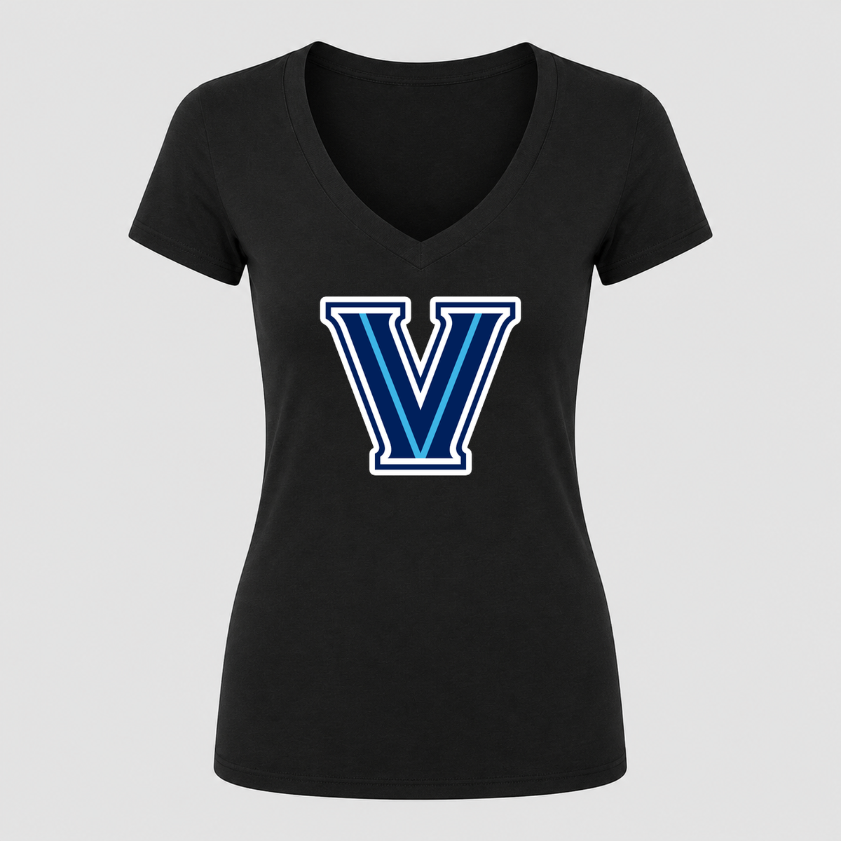 Women's Villanova Wildcats V Neck T-Shirt in black