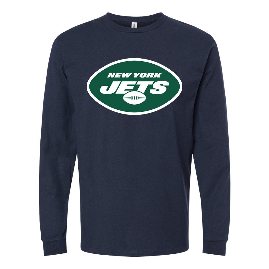 Men's New York Jets Long sleeves Cotton Blend T-Shirt - Navy