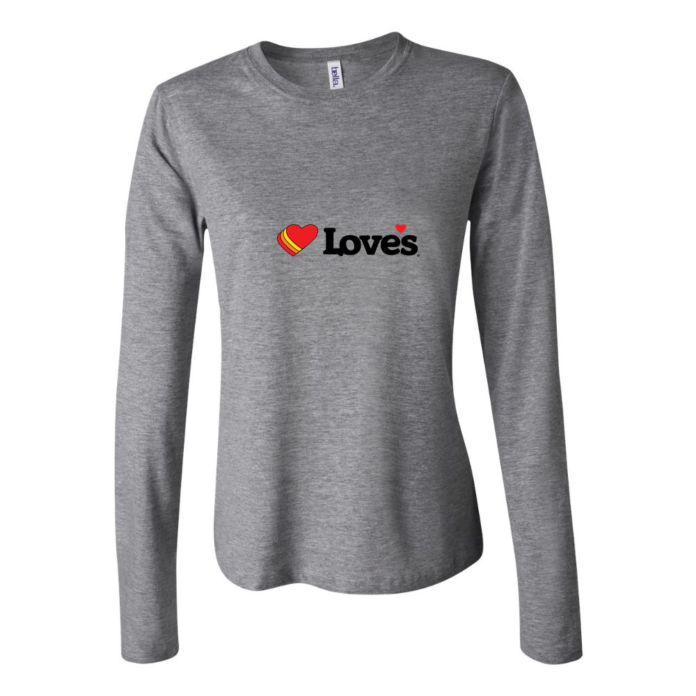 Women's Loves Travel Stops Long Sleeve T-Shirt - Gray