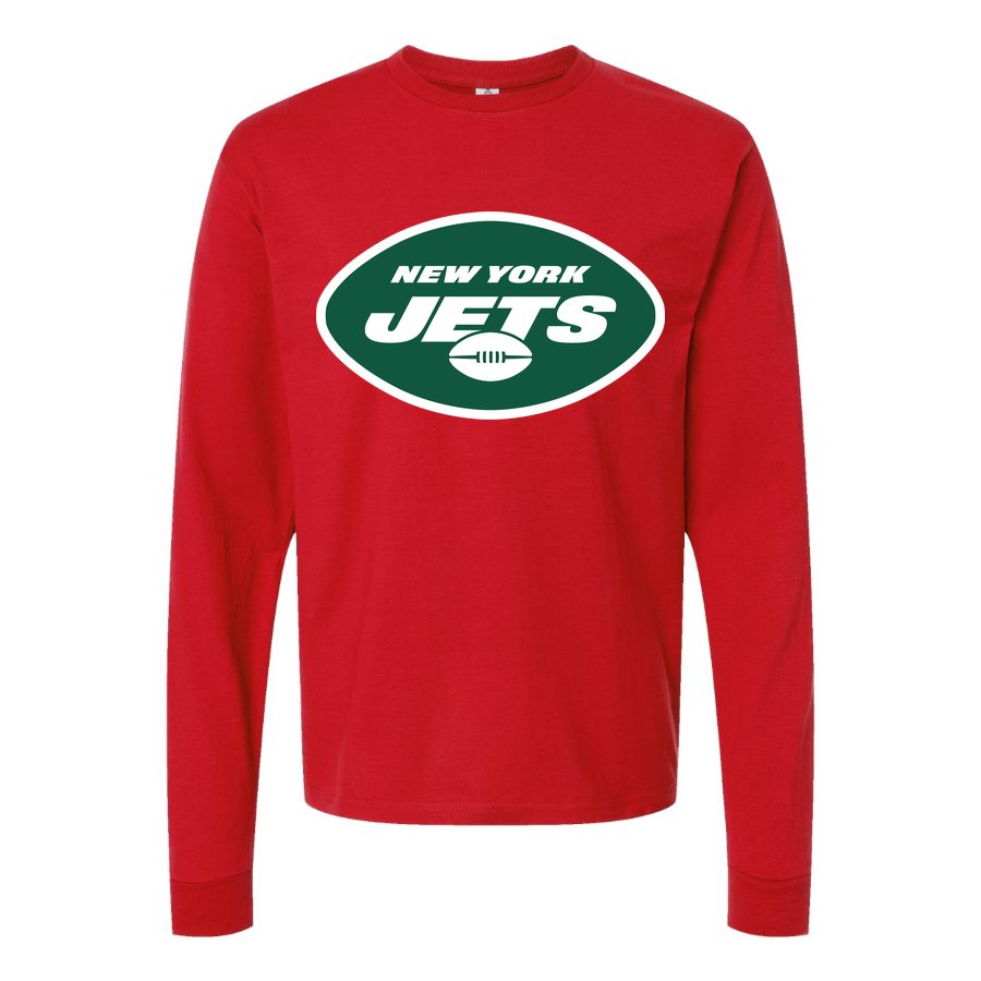 Men's New York Jets Long sleeves Cotton Blend T-Shirt - Red