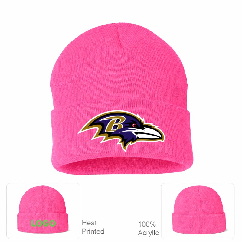 Baltimore Ravens Pink Beanie Hat