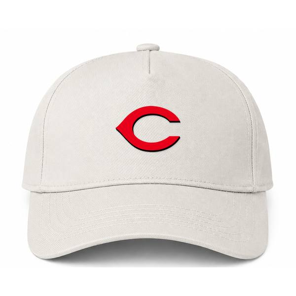 Cincinnati Reds MLB Logo Beige Dad Baseball Cap Hat