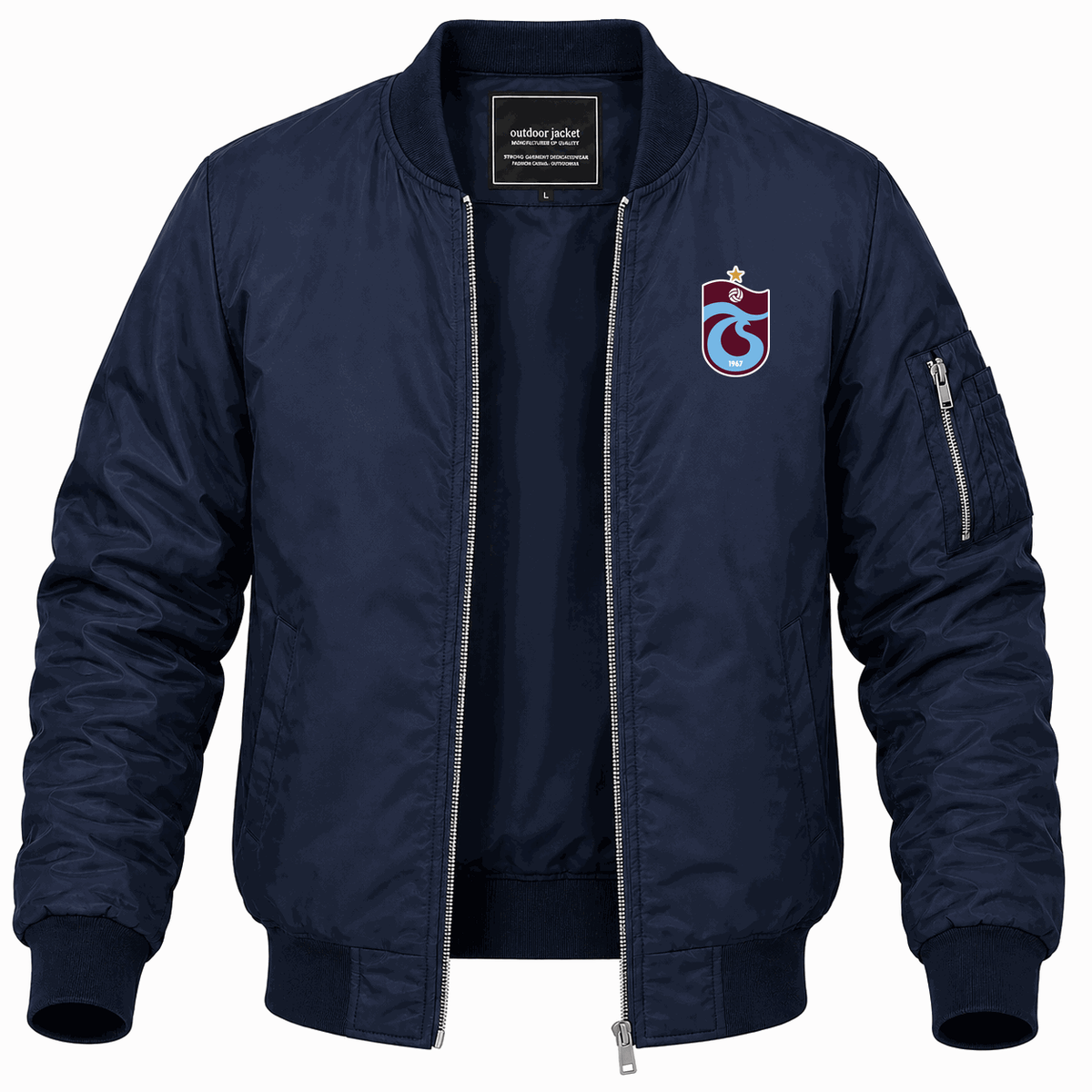 Men's Trabzonspor Soccer Logo Lightweight Bomber Jacket - Navy