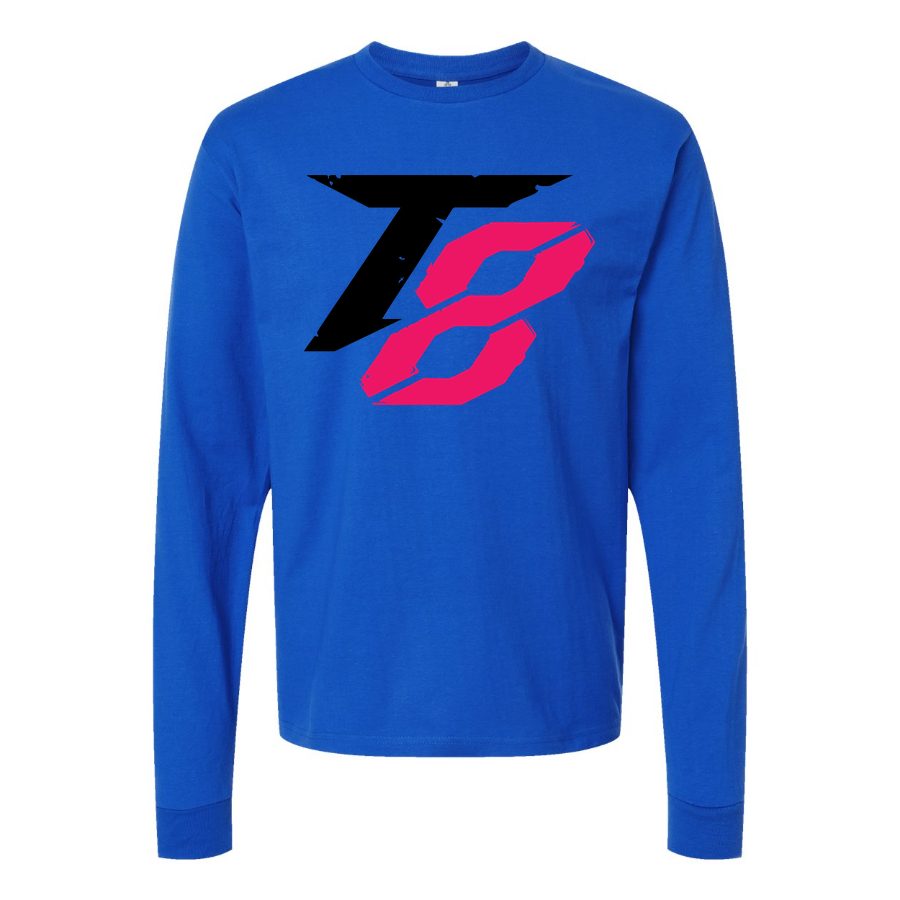 Men's Tekken 8 Black Long sleeves Cotton Blend T-Shirt - Blue