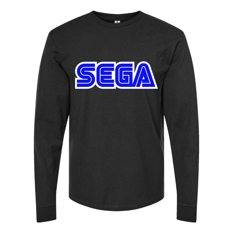 Men's SEGA Long sleeves Cotton Blend T-Shirt - Black