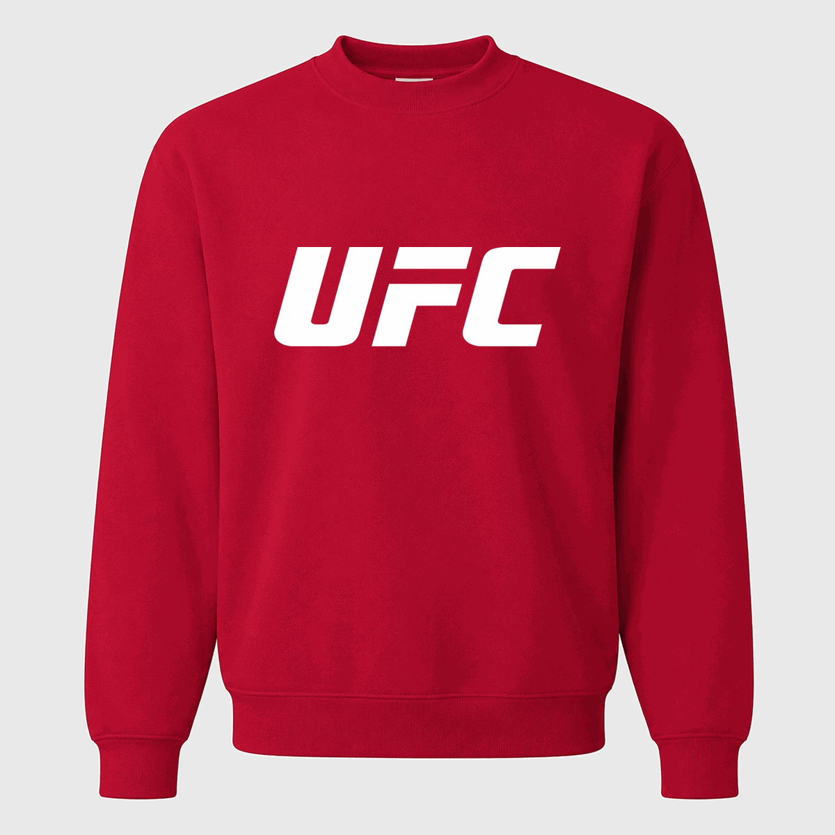 Men's UFC White Logo Crewneck Sweatshirt - Red