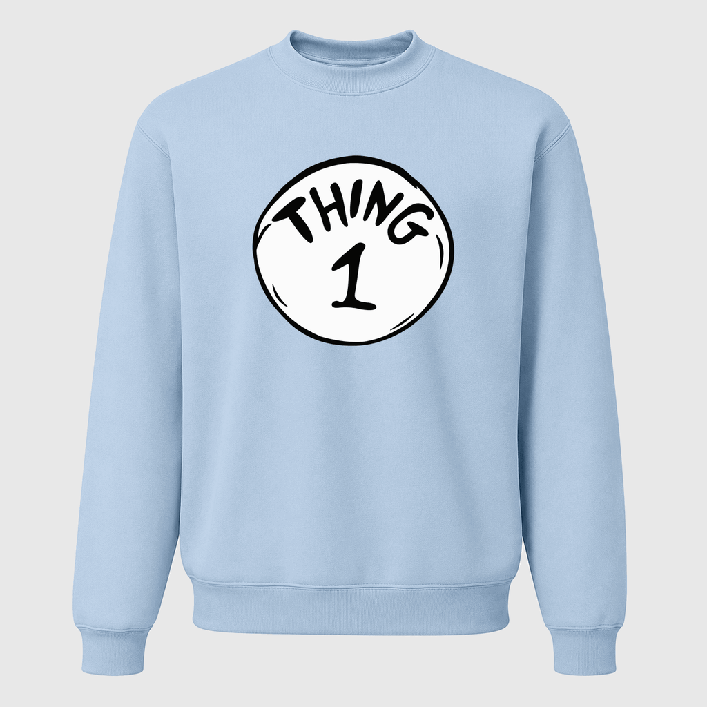 Men's Dr. Seuss Thing 1 Crewneck Sweatshirt - Sky Blue