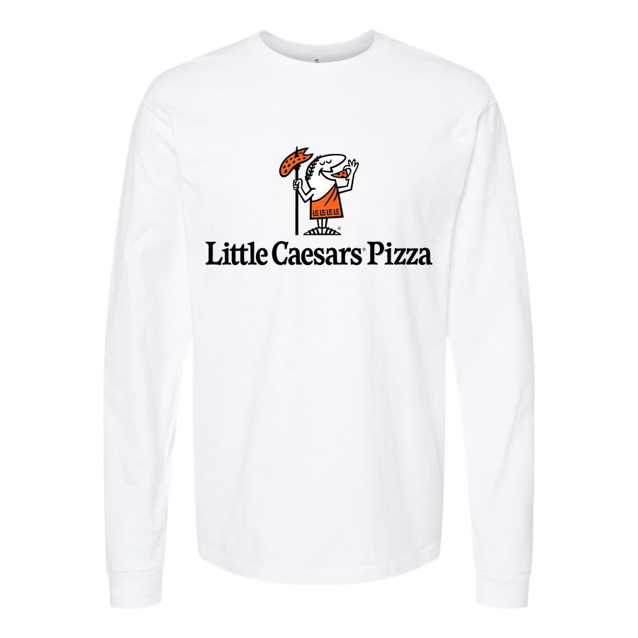 Men's Logo-Little-Caesars-1536x864 Long sleeves Cotton Blend T-Shirt - White