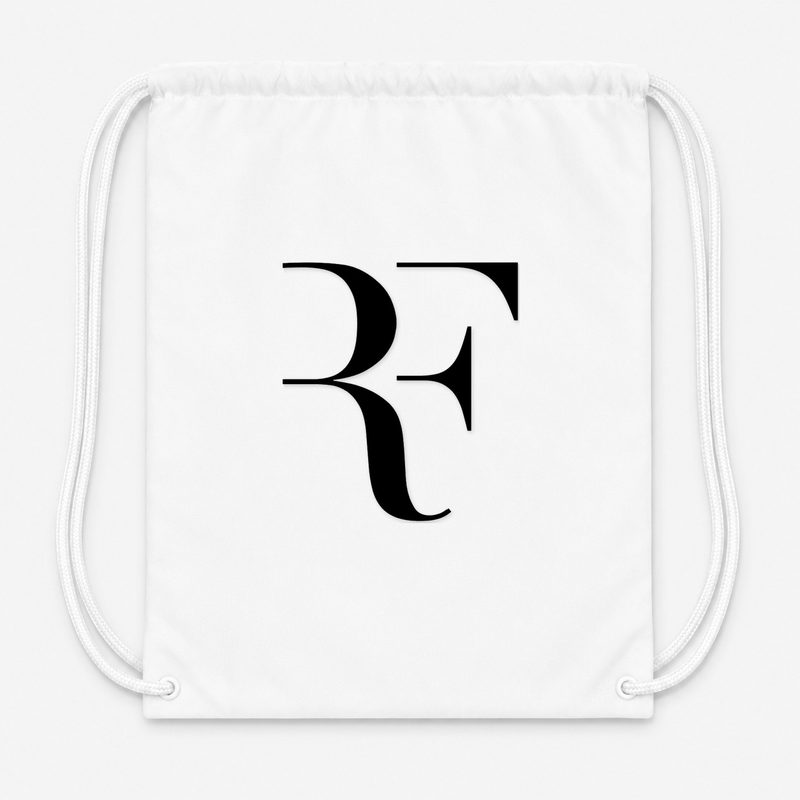 Roger Federer Black Drawstring Bag - White