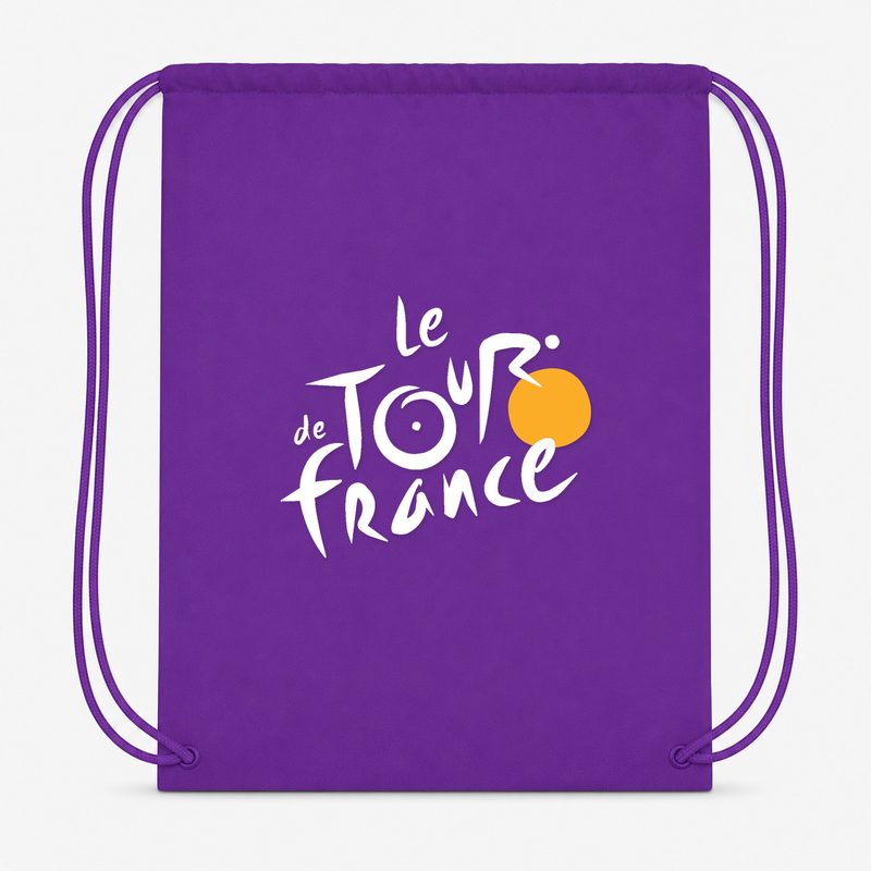 Tour De France White Drawstring Bag - Purple