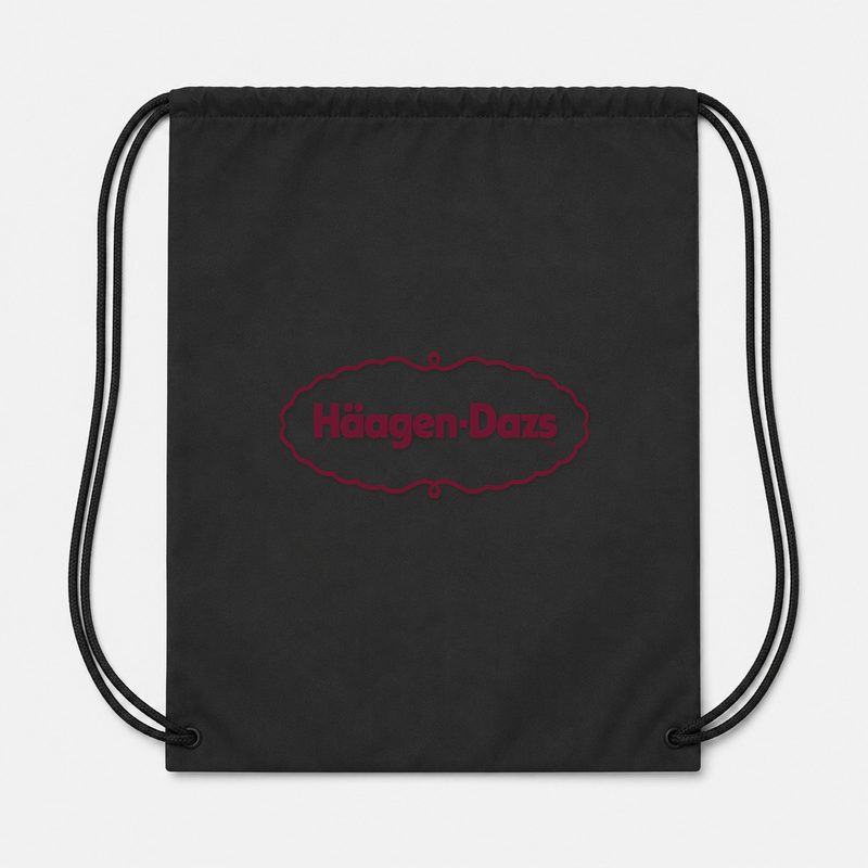 Haagen Datz Food Drawstring Bag - Black