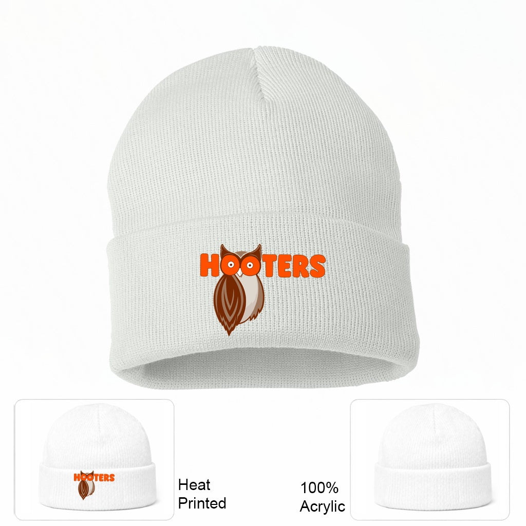 Hooters Beanie Hat - White