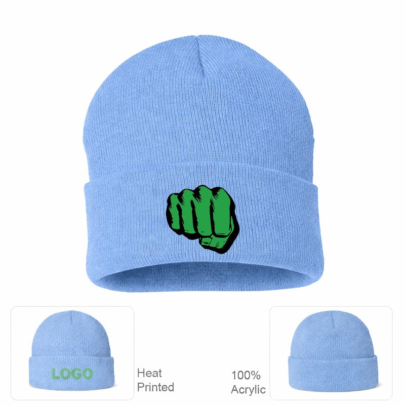 Hulk Punch Beanie Hat - Sky Blue