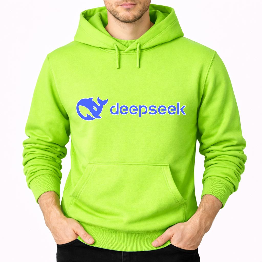 Men's Deepseek Pullover Hoodie - Lime green